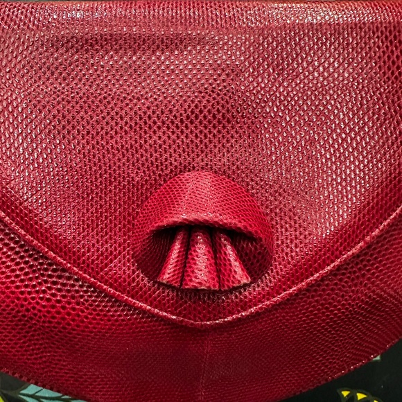 Vintage Bally Lizard-Embossed Leather Shoulder / Crossbody Bag - 1970s-80s - Picture 5 of 8